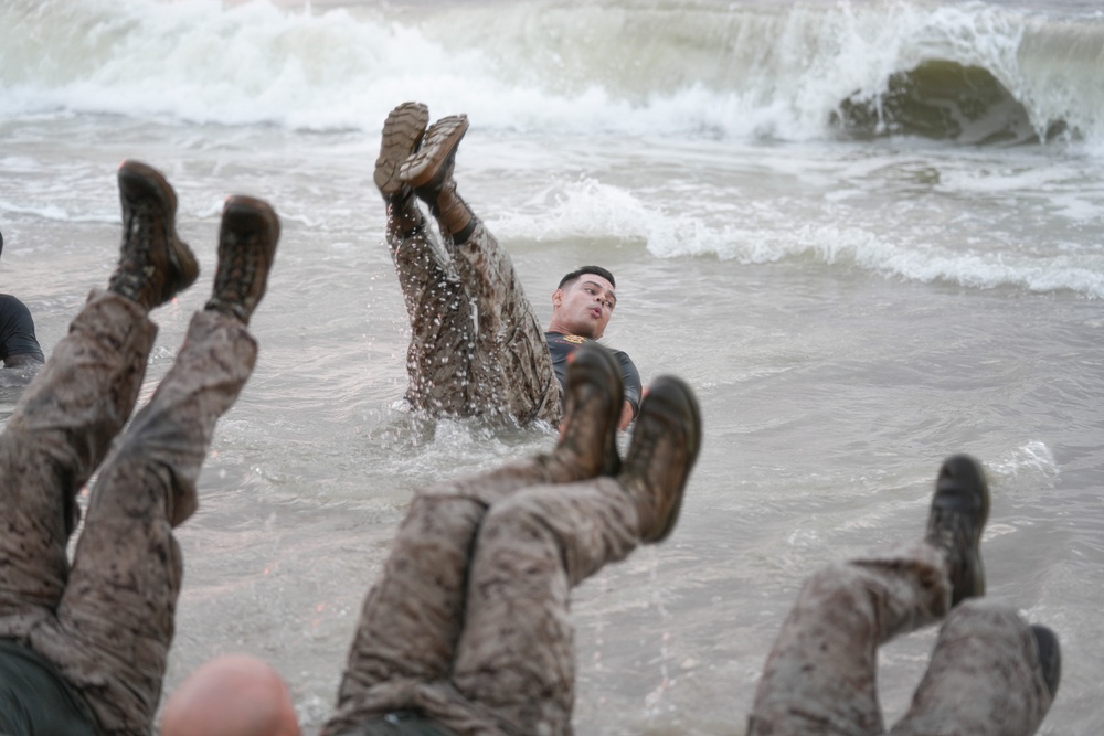 2nd MLG Corporals Leadership School Beach PT