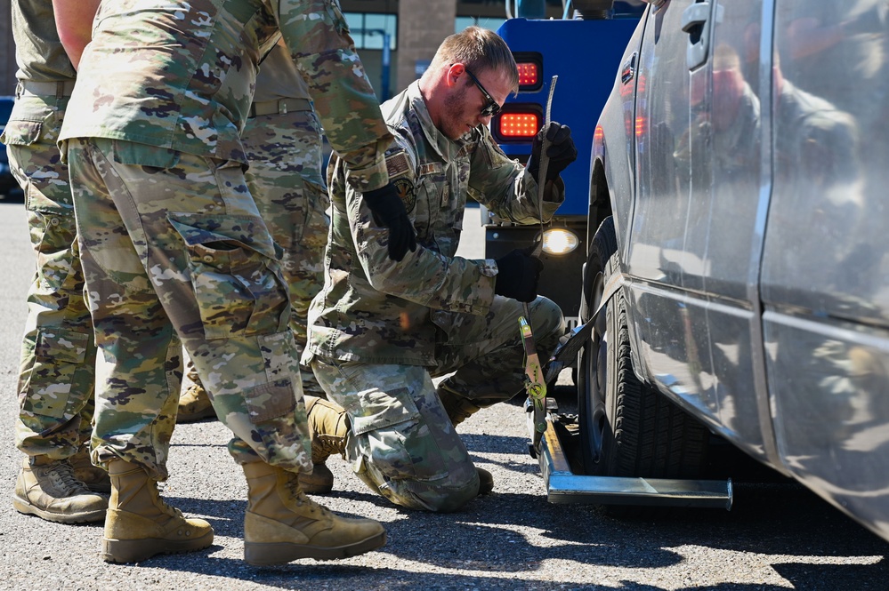 161st Logistics Readiness Squadron train on towing vehicles