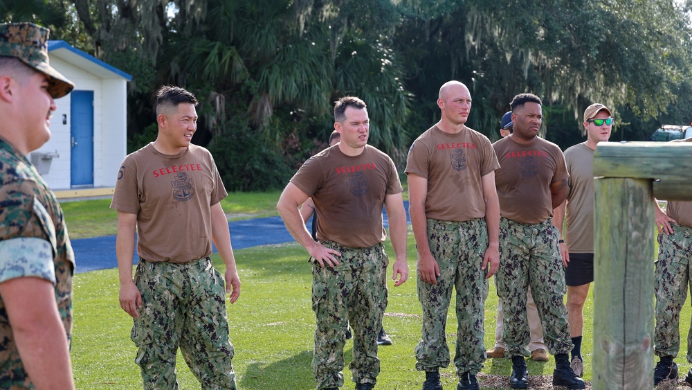 USS Carney Sailors Finish Chief Initiation at Marine Facility in Florida