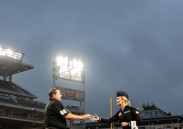 Lt Marsh Presents the Game Ball at Nationals Game
