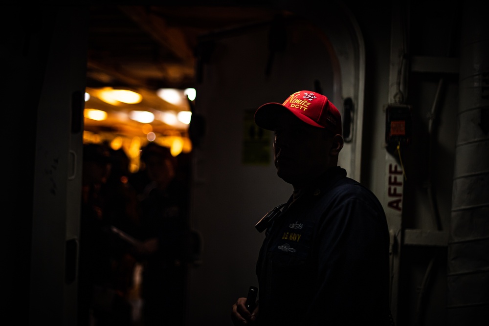 Nimitz Sailors Observe a General Quarters Drill