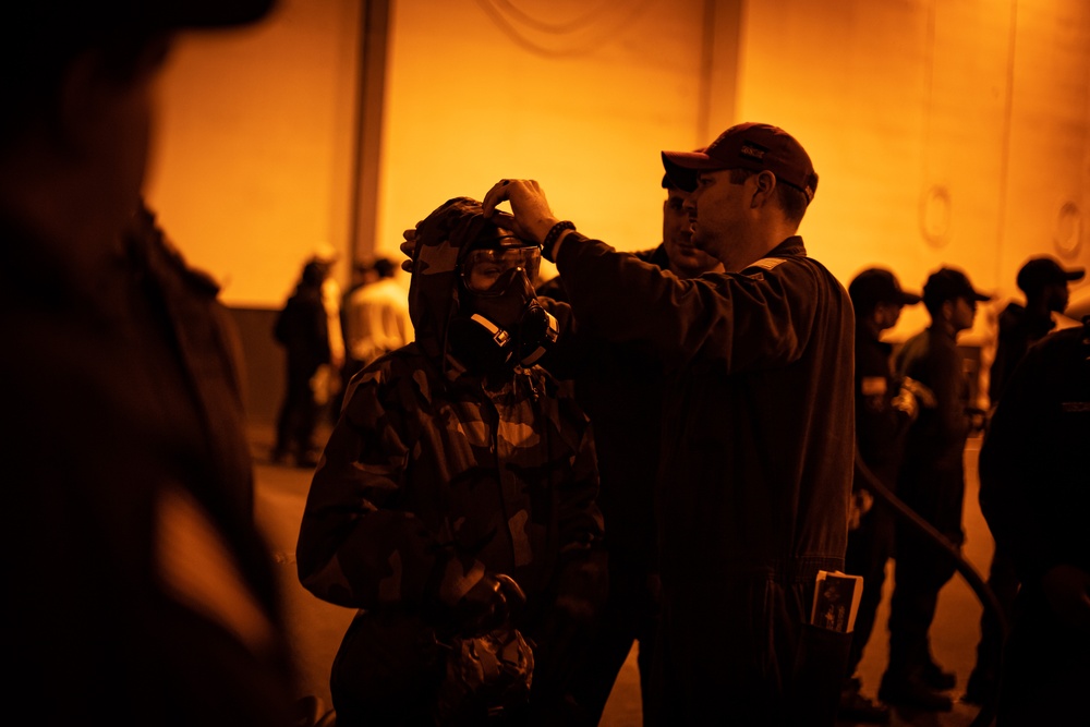 Nimitz Sailors Participate in a General Quarters Drill