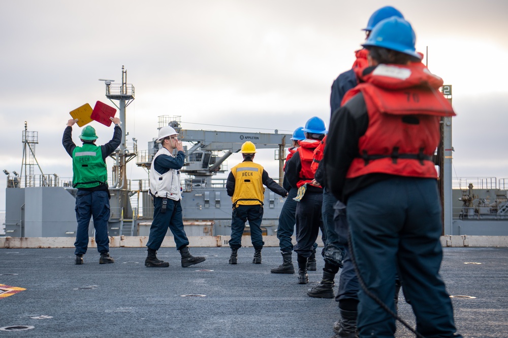 Nimitz Sailors Participate in a Replenishment-at-Sea