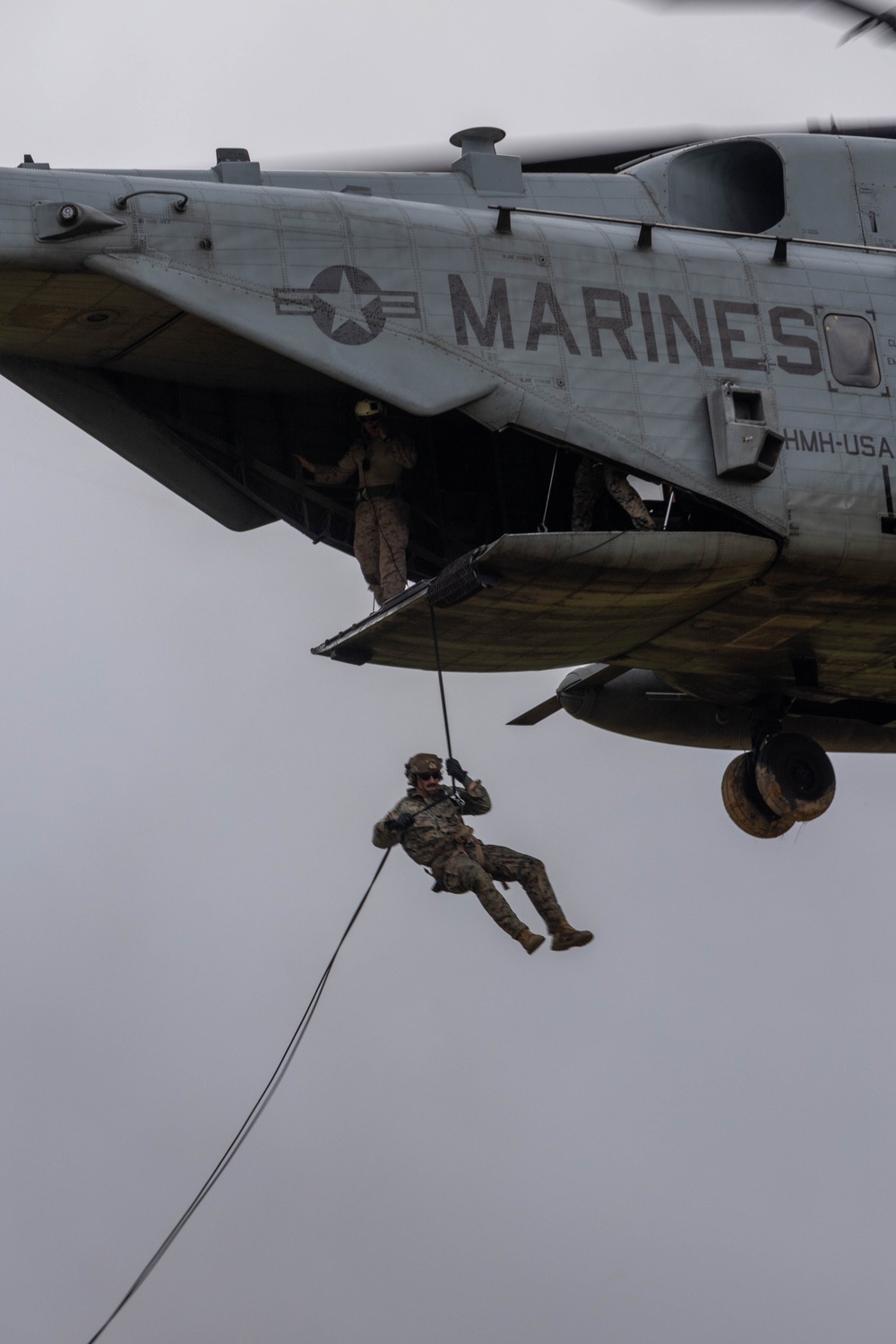 III Marine Expeditionary Force participate in a Helicopter Rope Suspension Techniques Course