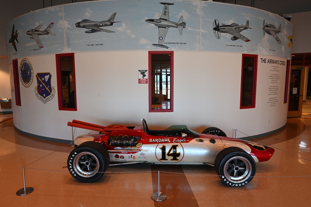 181st Intelligence Wing and IMS Museum Celebrate 70 Years with Iconic Race Car Display at Hulman Field