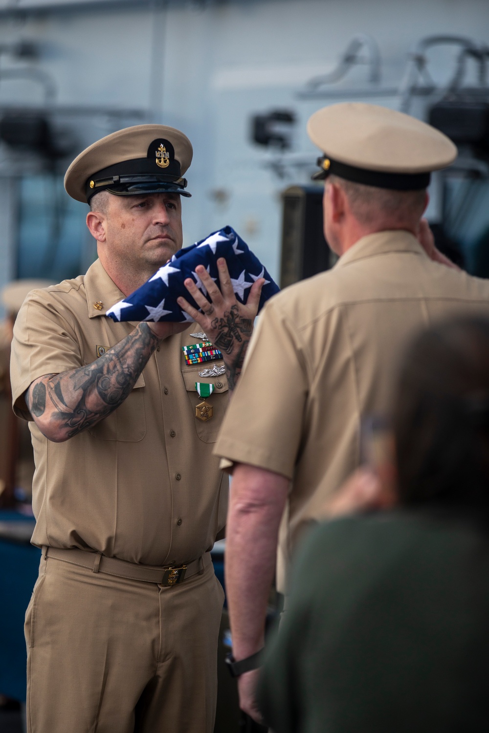 Senior Chief Aviation Ordnanceman Celebrates Retirement Ceremony Aboard USS Tripoli