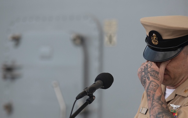 Senior Chief Aviation Ordnanceman Celebrates Retirement Ceremony Aboard USS Tripoli