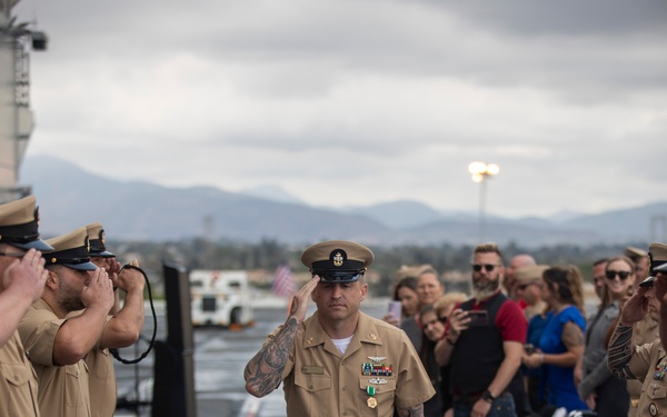 Senior Chief Aviation Ordnanceman Celebrates Retirement Ceremony Aboard USS Tripoli