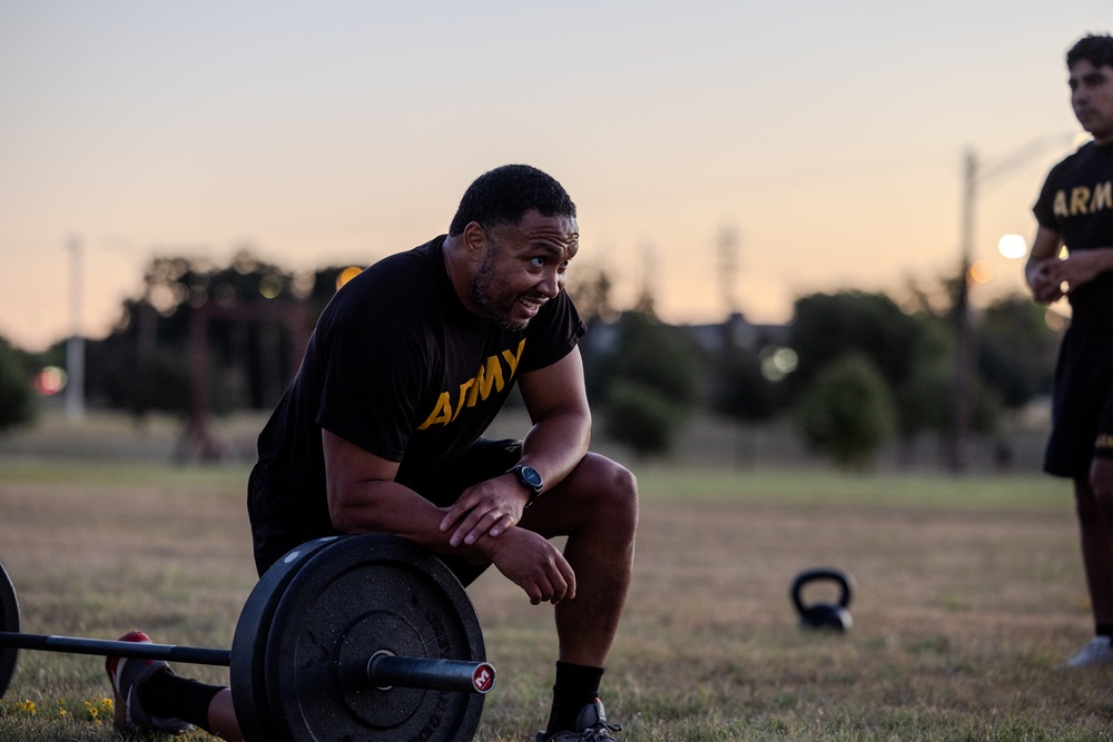 1st Medical Brigade, 13th Armored Corps Sustainment Command performs CrossFit for Physical Training