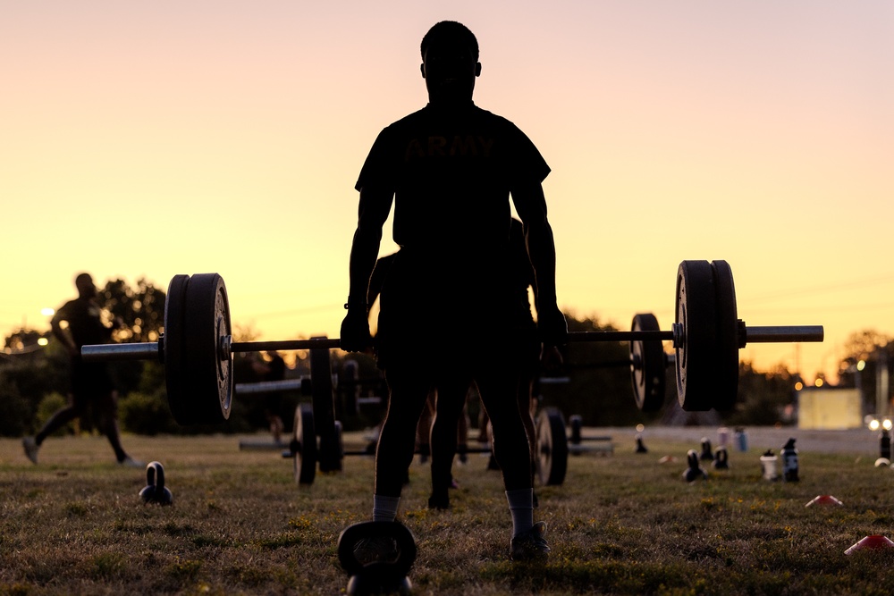 1st Medical Brigade, 13th Armored Corps Sustainment Command performs CrossFit for Physical Training