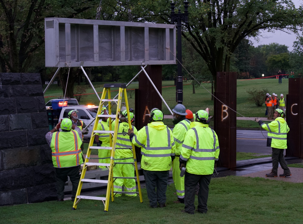 Leaders Learn from NPS Crew: Flood Barrier Installation Brings Agencies Together