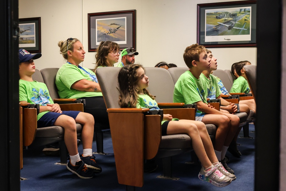 Kids and staff with the Mays Landing’s Best Summer Camp and After School program visit the 177th Fighter Wing