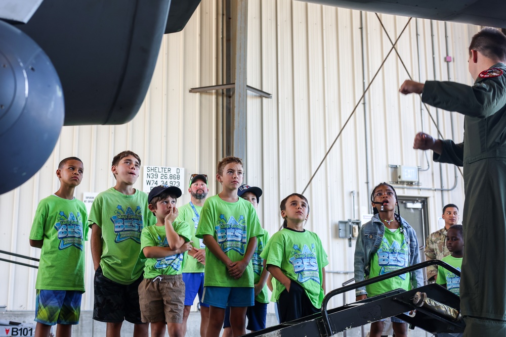 Kids and staff with the Mays Landing’s Best Summer Camp and After School program visit the 177th Fighter Wing