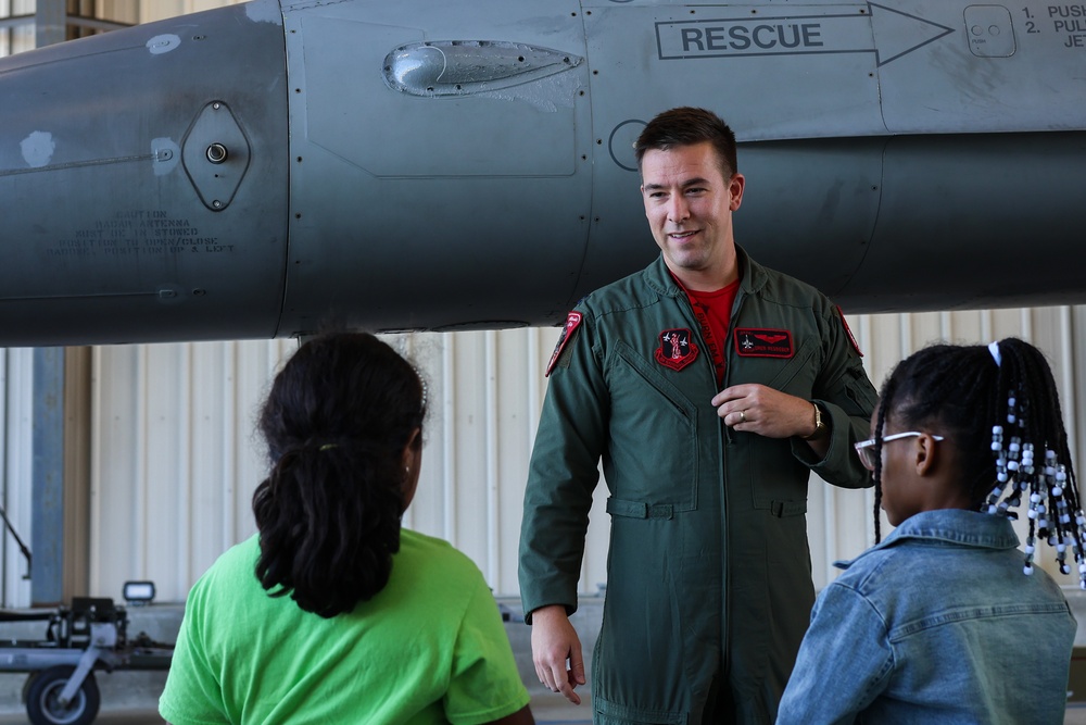 Kids and staff with the Mays Landing’s Best Summer Camp and After School program visit the 177th Fighter Wing