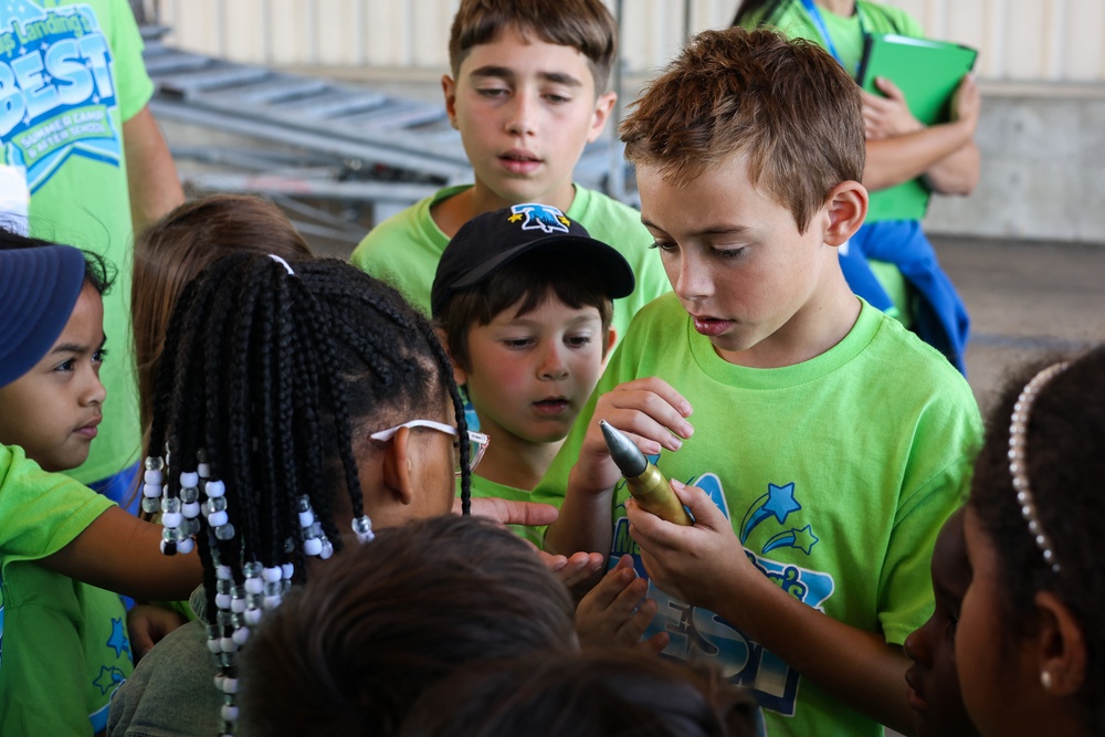 Kids and staff with the Mays Landing’s Best Summer Camp and After School program visit the 177th Fighter Wing