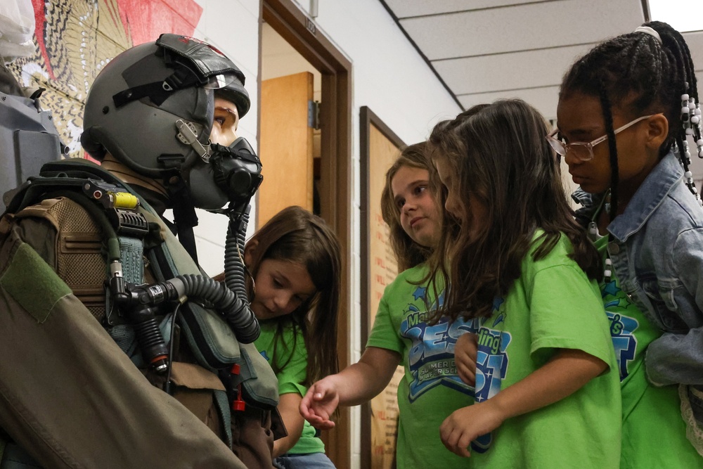 Kids and staff with the Mays Landing’s Best Summer Camp and After School program visit the 177th Fighter Wing