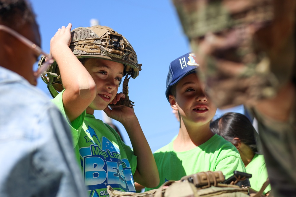 Kids and staff with the Mays Landing’s Best Summer Camp and After School program visit the 177th Fighter Wing