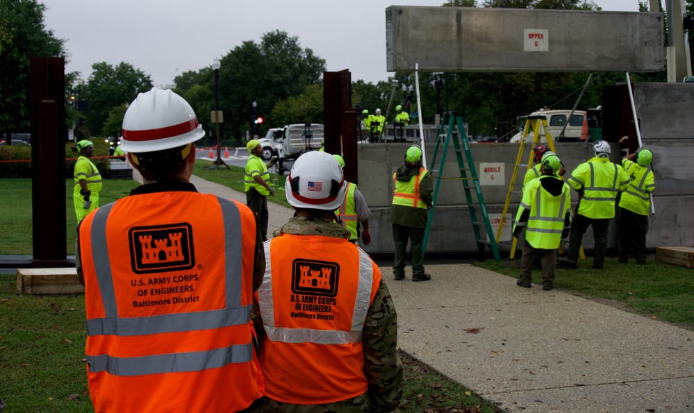 Command Team Oversees Crucial Flood Barrier Installation in DC