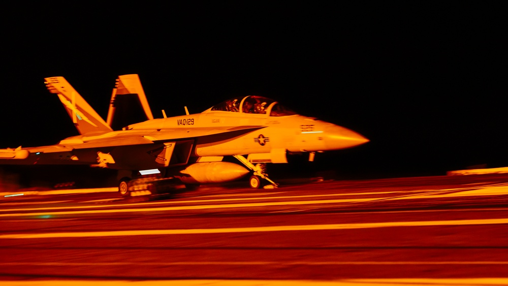 USS George Washington Conducts Night Flight Operations