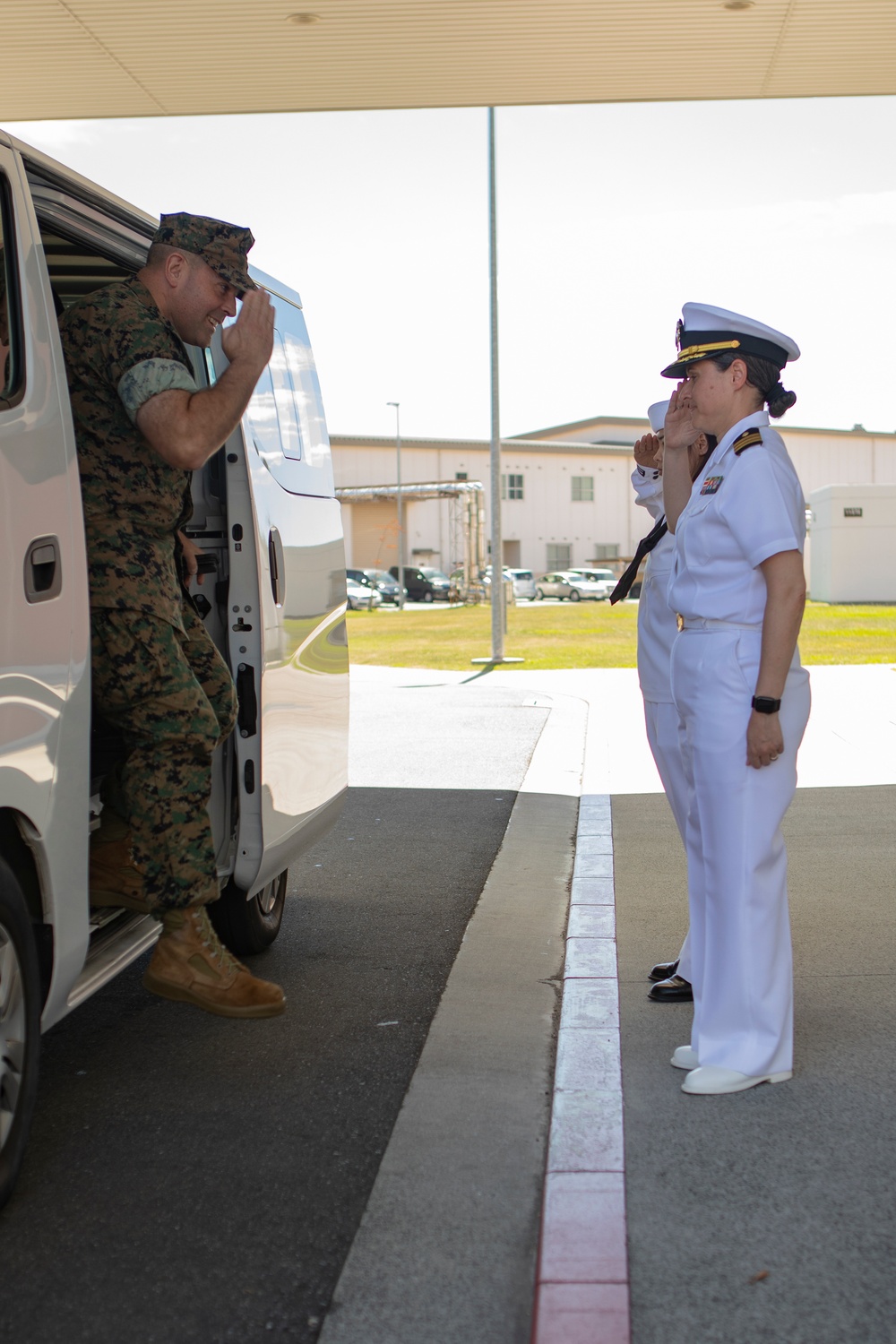 JMSDF Kure Hospital members tour the Naval Family Branch Clinic at MCAS Iwakuni