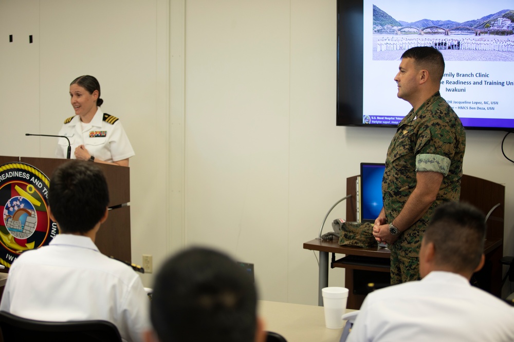 JMSDF Kure Hospital members tour the Naval Family Branch Clinic at MCAS Iwakuni