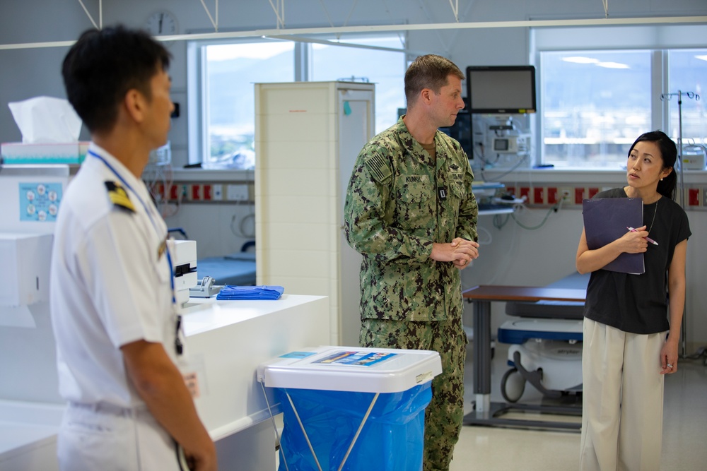 JMSDF Kure Hospital members tour the Naval Family Branch Clinic at MCAS Iwakuni