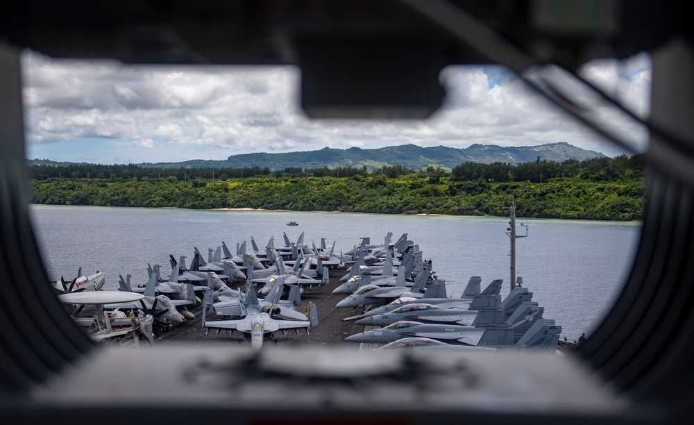 Theodore Roosevelt Arrives in Guam During Brief Stop for Parts