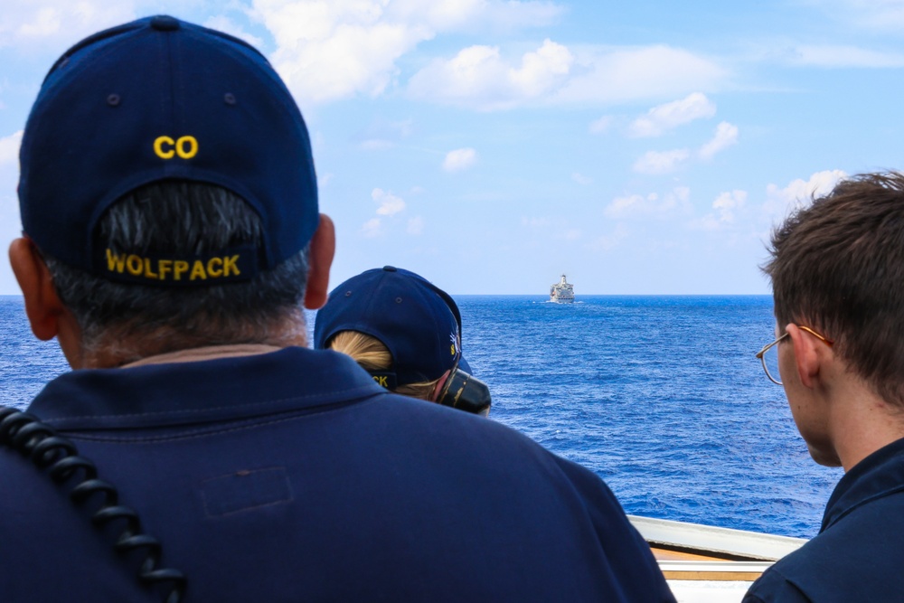The USS Bulkeley Conducts Replenishment-at-Sea
