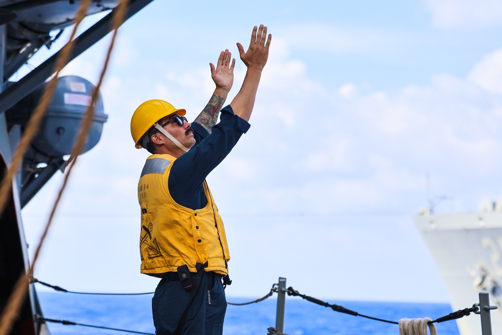 The USS Bulkeley Conducts Replenishment-at-Sea
