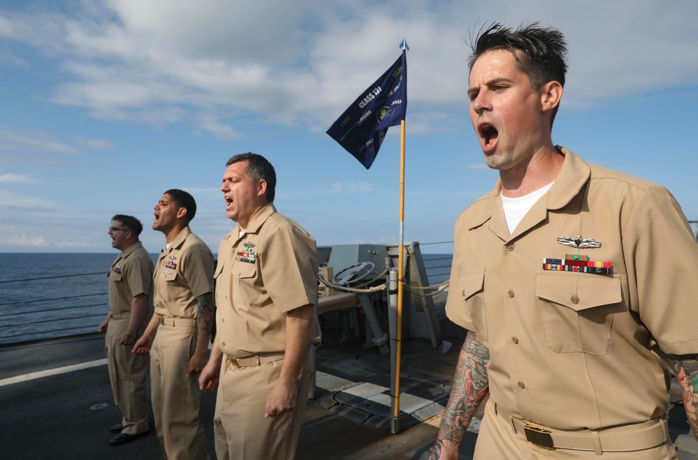 USS Dewey (DDG 105) Conducts Chief Petty Officer Pinning Ceremony While Operating in the Timor Sea