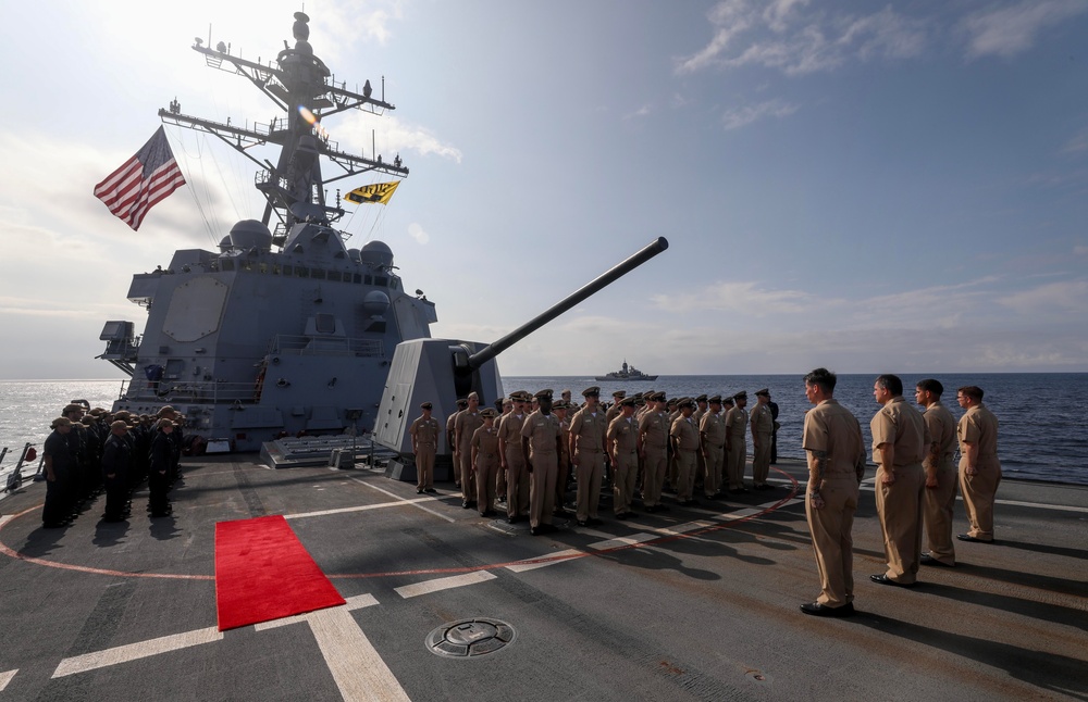 USS Dewey (DDG 105) Conducts Chief Petty Officer Pinning Ceremony While Operating in the Timor Sea