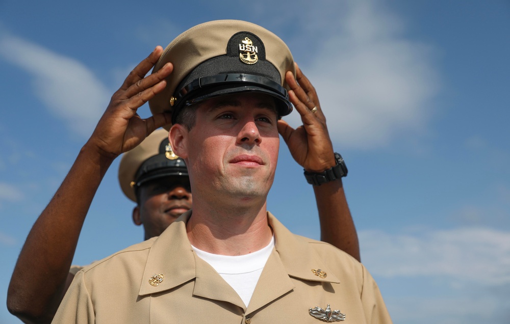 USS Dewey (DDG 105) Conducts Chief Petty Officer Pinning Ceremony While Operating in the Timor Sea