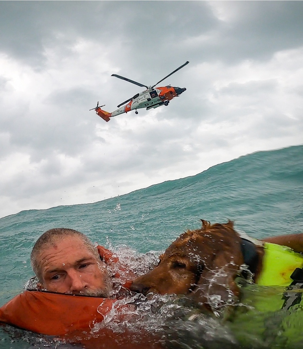 Coast Guard rescues man and dog during Hurricane Helene