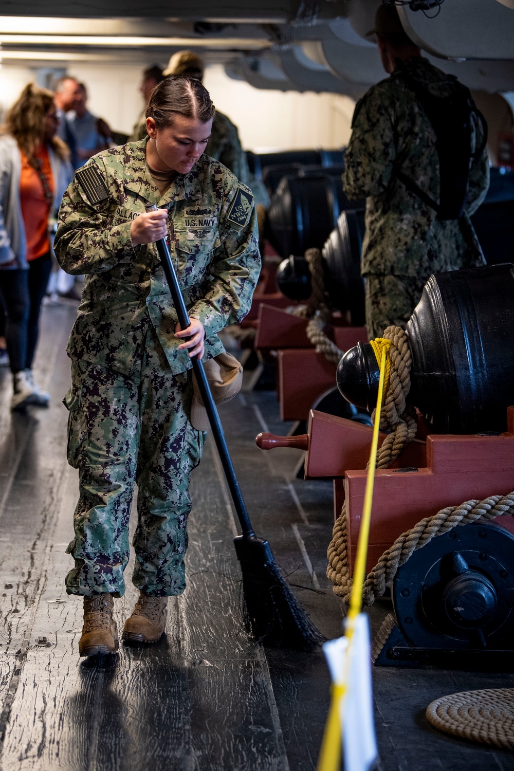 Chief Selects Clean USS Constitution