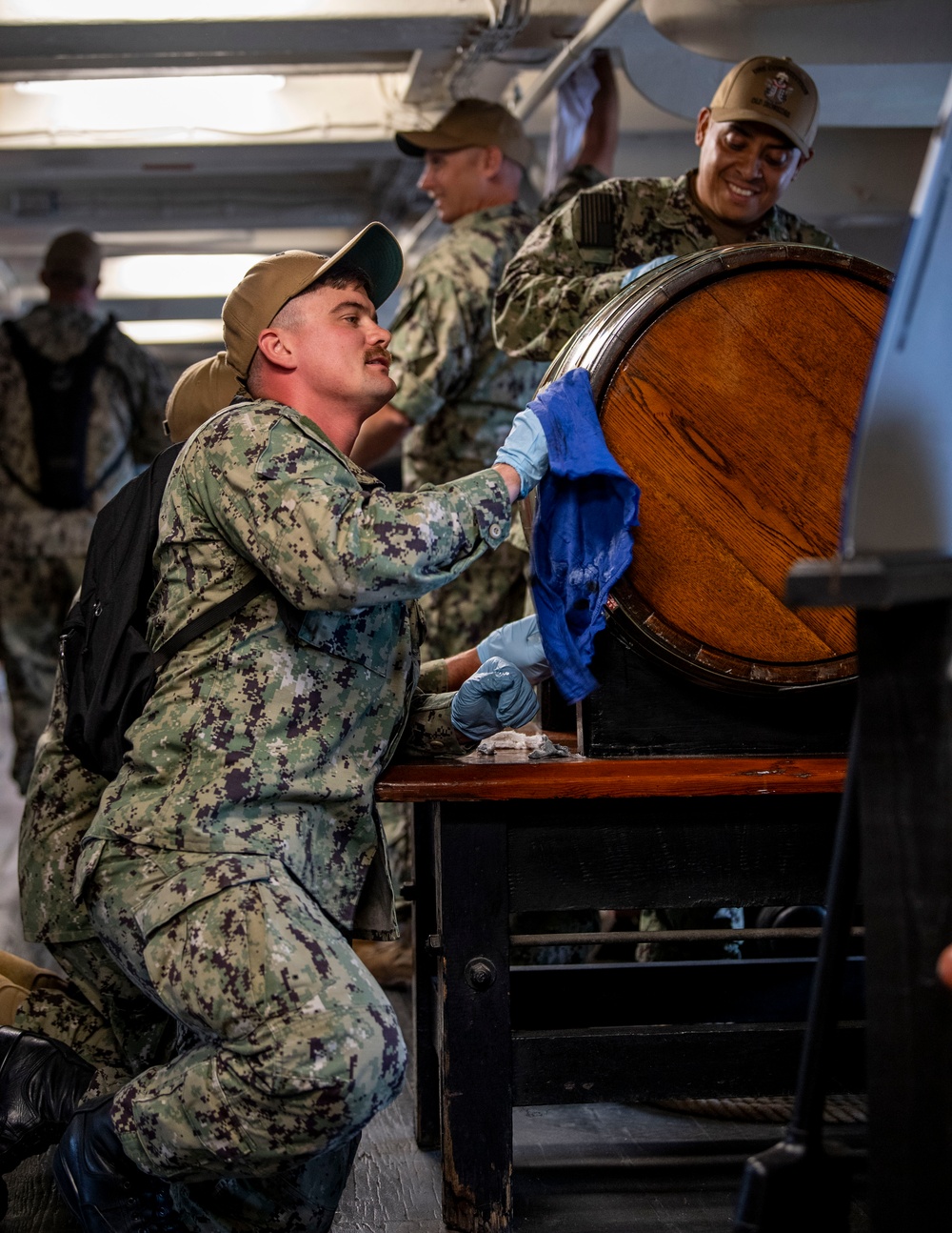 Chief Selects Clean USS Constitution