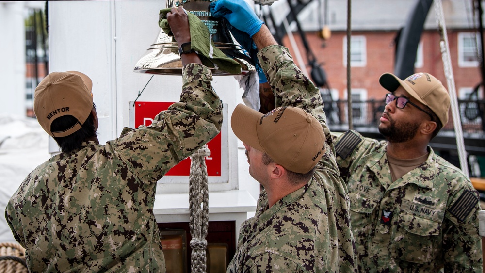 Chief Selects Clean USS Constitution