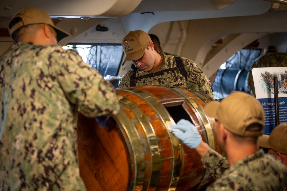 Chief Selects Clean USS Constitution