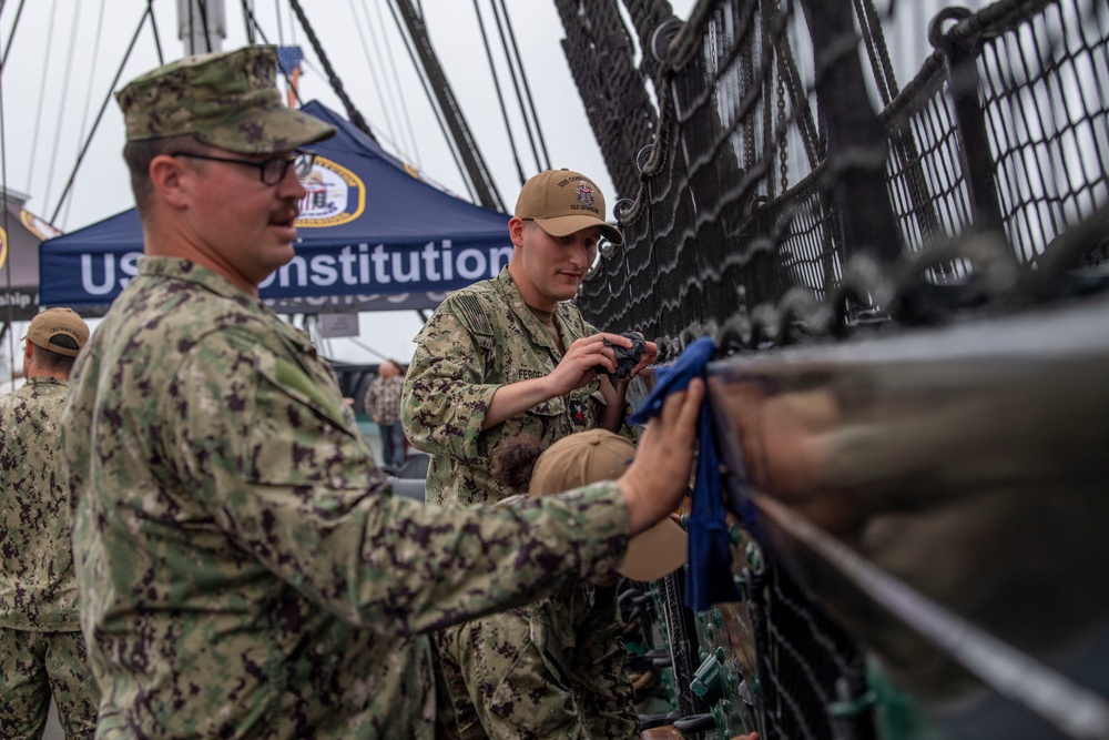 Chief Selects Clean USS Constitution