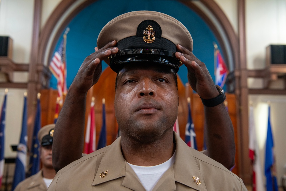 Naval Station Guantanamo Bay pins chiefs during Chief Petty Officer Pinning Ceremony