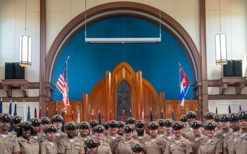 Naval Station Guantanamo Bay pins chiefs during Chief Petty Officer Pinning Ceremony