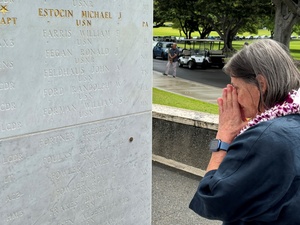 Author, domestic-violence survivor Carolyn Colleen speaks during Fort McCoy's 2022 Women's Equality Day observance, Part I