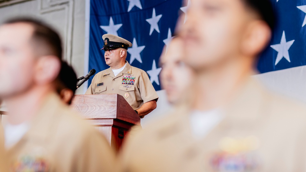 USS George Washington Conducts a Chief Pinning Ceremony