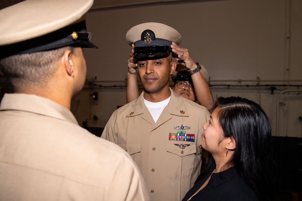 USS Ronald Reagan (CVN 76) advances 18 Chief Petty Officers during ceremony