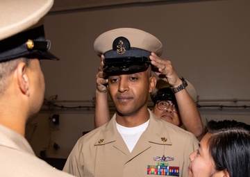 USS Ronald Reagan (CVN 76) advances 18 Chief Petty Officers during ceremony