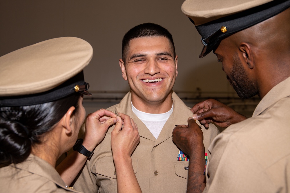 USS Ronald Reagan (CVN 76) advances 18 Chief Petty Officers during ceremony