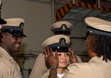 USS Ronald Reagan (CVN 76) advances 18 Chief Petty Officers during ceremony
