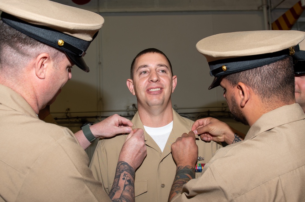 USS Ronald Reagan (CVN 76) advances 18 Chief Petty Officers during ceremony