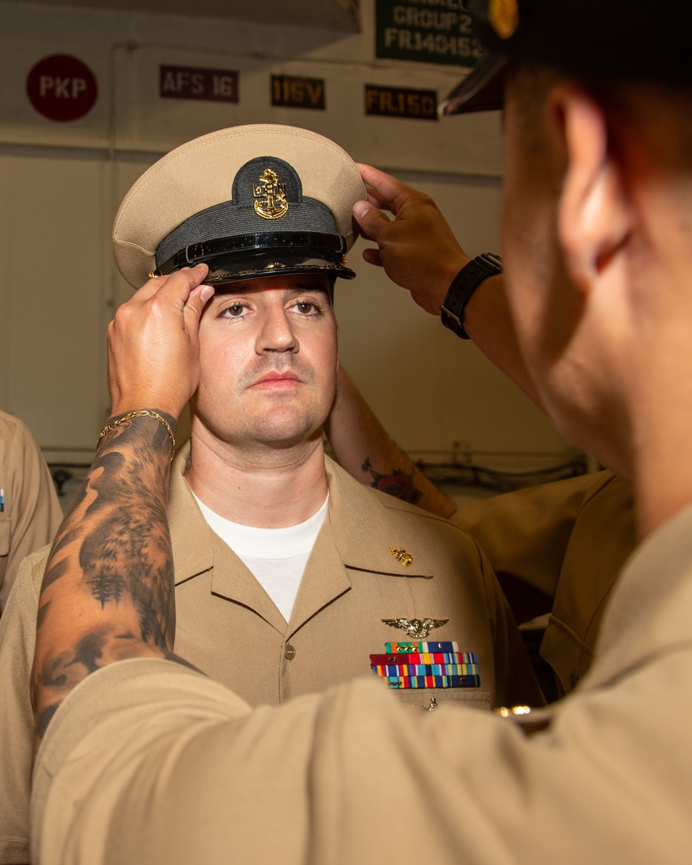 USS Ronald Reagan (CVN 76) advances 18 Chief Petty Officers during ceremony