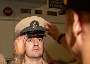 USS Ronald Reagan (CVN 76) advances 18 Chief Petty Officers during ceremony