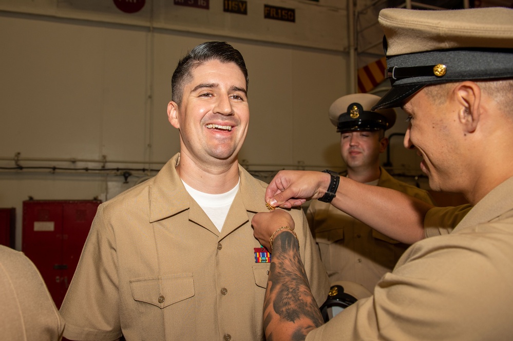 USS Ronald Reagan (CVN 76) advances 18 Chief Petty Officers during ceremony